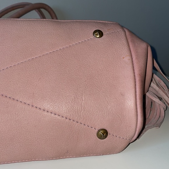 Viola Castellani Pink Fringe Italian Leather Shoulder Bag - Picture 6 of 12